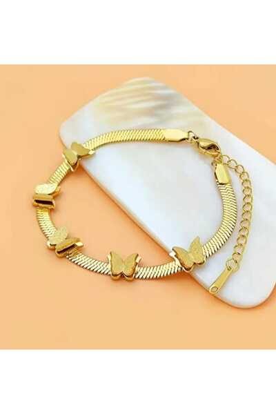 Arvella Takı 316L Paslanmaz Çelik Kelebekli Yılan Zinciri