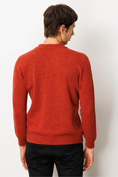 Desen Triko Men's Polo Neck Basic Wool Sweater Tile