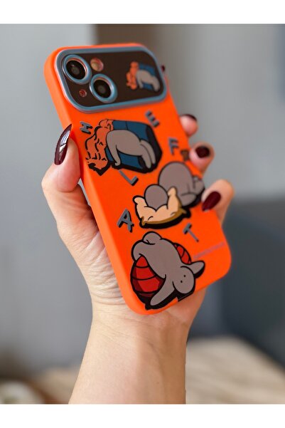 MİRAZ TASARIM iPhone 13 Orange Patterned Case