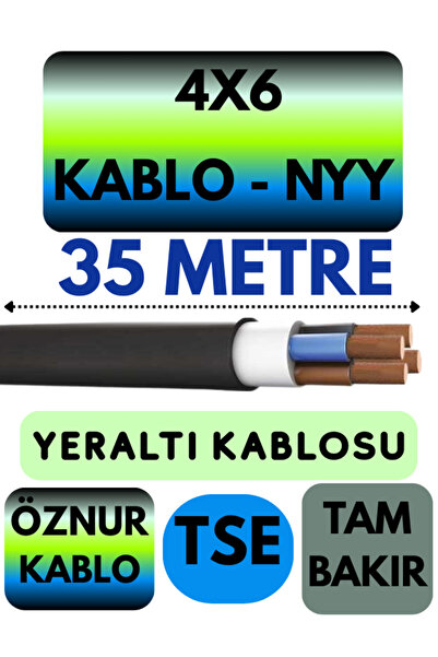 Avarson Öznur 4X6 NYY (Yeraltı Kablosu) Metre Seçenekli 35 METRE