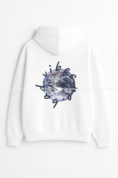 LG LAGULER هودي سويت شيرت للجنسين مطبوع عليه عبارة NO BAD VIBES من الصوف بمقا...