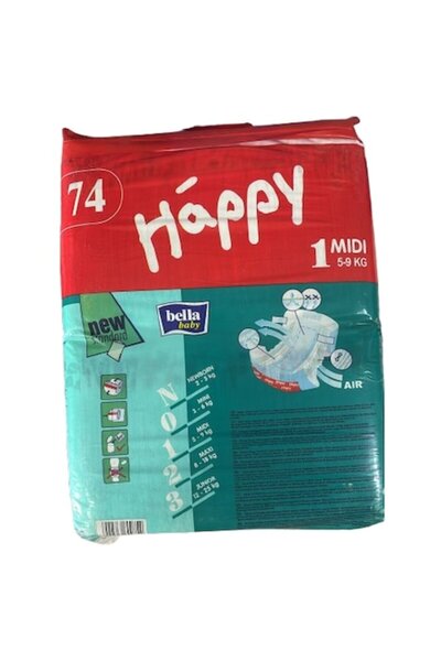 Bella Baby Set 74buc scutece Happy, marime Midi, 5-9kg