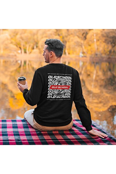 ArtYus LOOP OLD SCHOOL Colorat cu imprimeu guler rotund piese Swea tricou