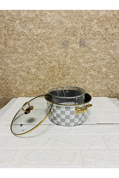 MİEN HOME Emaye Ci̇ps Tencecresi̇ 22cm Gri̇ Dama