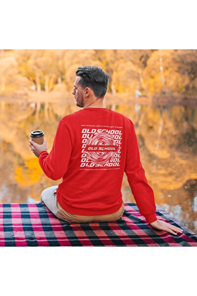 ArtYus Loop Old School Colorful Printed Crew Neck Sweatshirt