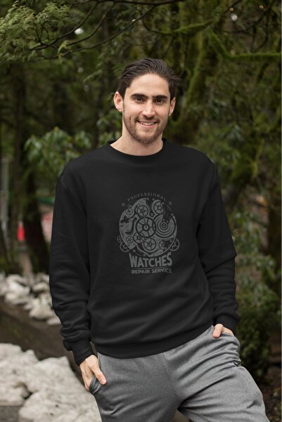 ArtYus Whatches Colorful Printed Crew Neck Sweatshirt