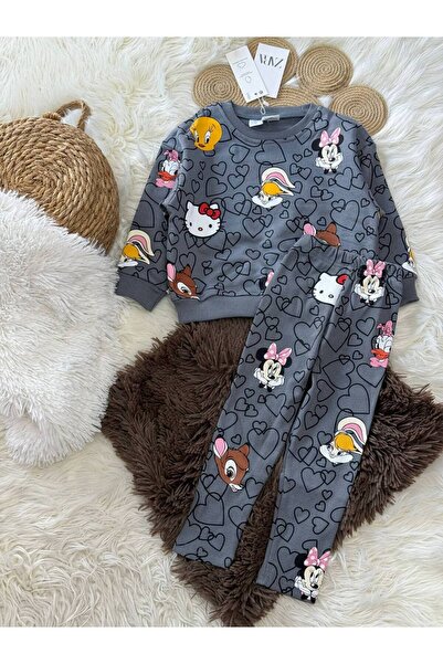 EKNKİDS Girl's Patterned Suit