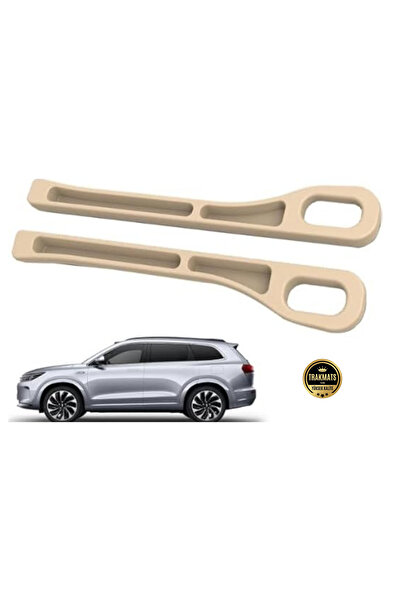 TRAKMATS %100 YÜKSEK KALİTE Porsche Taycan Cross Turismo 2018-2022-2023-2024-2025 Car Seat Edge,Organizer 2 Pieces Beige