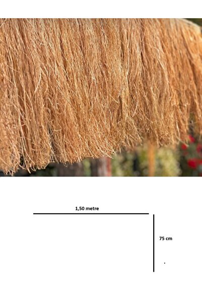 özgazi 1,50 Metre X 75 Cm Hasır Püskül Otu Saçaklı Ot Dekoratif Ot