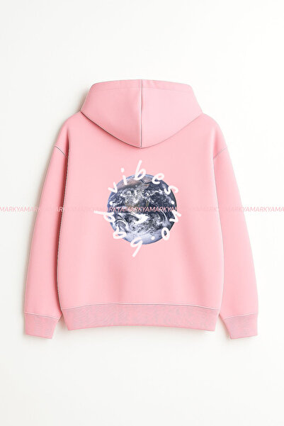 LG LAGULER هودي سويت شيرت للجنسين مطبوع عليه عبارة NO BAD VIBES من الصوف بمقا...