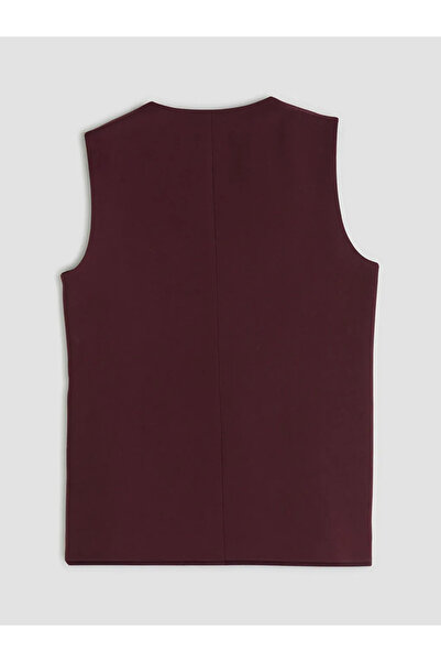LC Waikiki LCW Vision Bordo Kruvaze Yaka Kadın Klasik Yelek