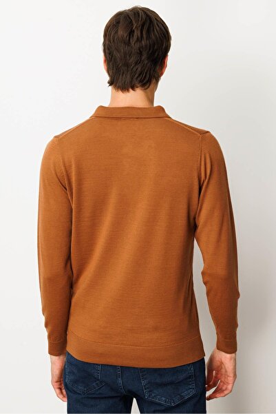 Desen Triko Ανδρικό πουλόβερ με λεπτό πλεκτό γιακά πόλο, μαύρο