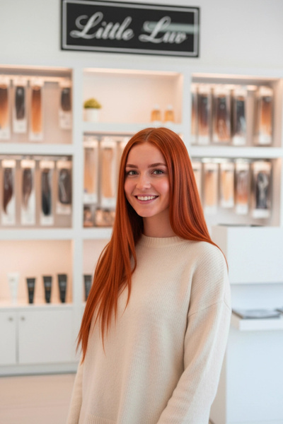 little Luv Yarımay Postiş - Yarım Ay Çıt Çıt Saç / Bakır / Düz / 60cm - HT13