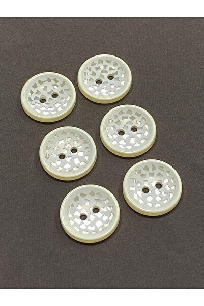 karantuhafiye Κουμπί ζακέτας παλτό / Μοντέλο με κομμάτια μεγάλου μεγέθους / Σετ 6 τεμαχίων / 3,5 εκ. / Λευκό