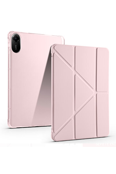 Fuchsia iPad A16 11Th Generation Nesil A16 2025 Compatible Tri-Folding Tablet Case + Palm-Rejection Tablet Pen