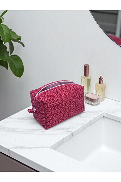 AXUM Red Motif Patterned Makeup Bag - Large Size