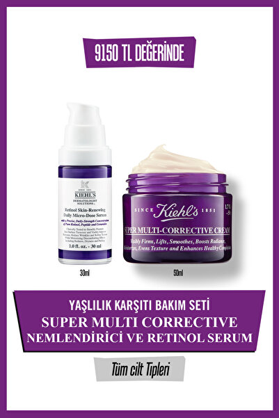 Kiehl's Super Multi-Corrective Yaşlanma Karşıtı Nemlendirici ve Retinol Serum...
