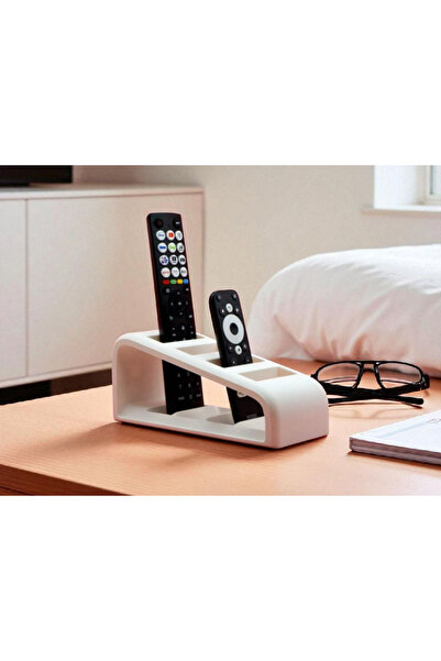 multiogz Suport organizator pentru telecomandă Organizator pentru telecomandă Telecomandă modernă cu 4 compartimente alb