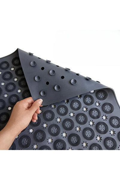 ALBBEK Anti-Slip, Water Draining, Massage Mat with Suction Cups for Bathroom Shower Tub -54X54Cm A-150