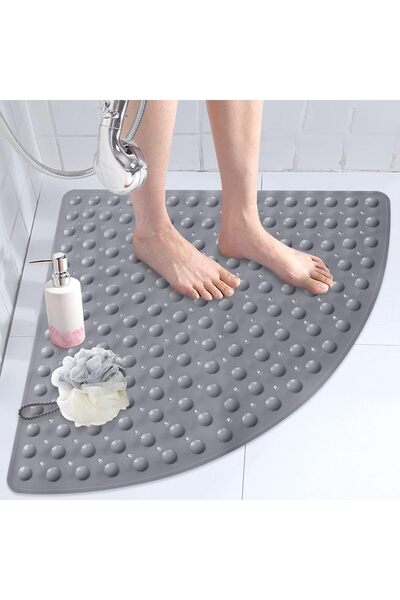MAİN SHOP 2 Pieces Bathroom Tub Mat with Suction Cups for Shower Corners and Drain Holes for Shower and Bathtub 54X54 cm M-163