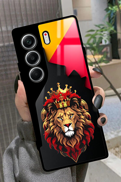 TECNO Camon 40 Uyumlu Aslan Tasarımlı Glossy Premium Kılıf