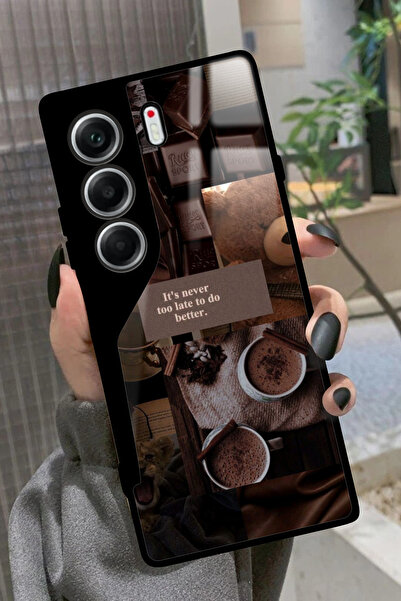 TECNO Camon 40 Uyumlu Kahverengi Poster Tasarımlı Glossy Premium Kılıf