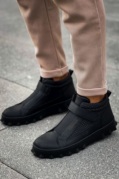 Zerenyus Ανδρικές μπότες Pyramid Premium Long Velcro Μαύρες