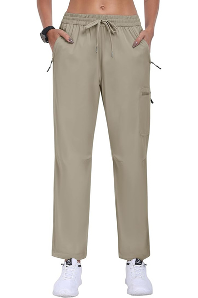 OEM Women's breathable sports pants, with pockets and drawstring at the waist, Grey M