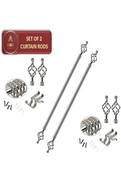 AWF AL WADI FURNITURE مجموعة من قضيبين ستائر رومانيين قابلين للتمديد، قضيب وا...