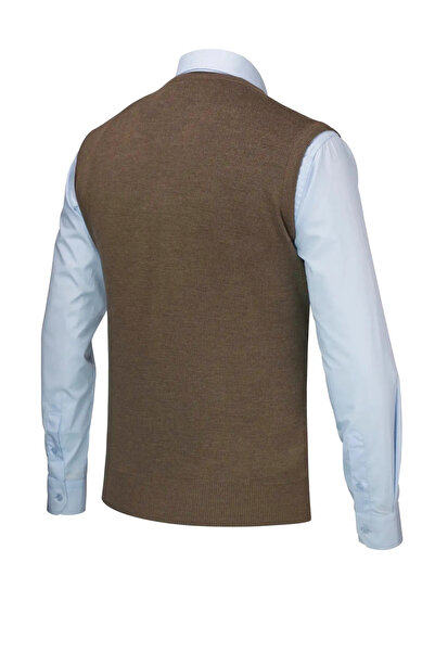 Çizgi Triko Men's Buttoned Vest with Pockets Patterned Steel Knit Classic Fit - 5205L