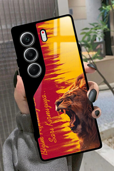 TECNO Camon 40 Uyumlu Aslan Tasarımlı Glossy Premium Kılıf