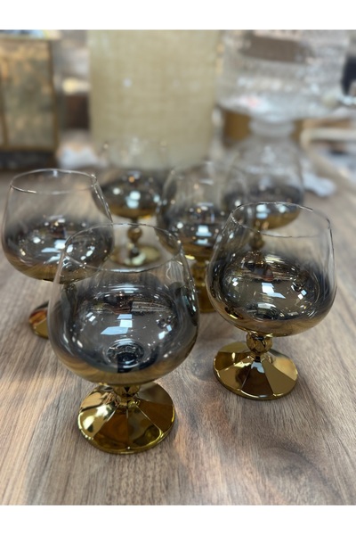 hediye Esterhomedecor 6-Piece Coffee Side Glass 250ml Gold