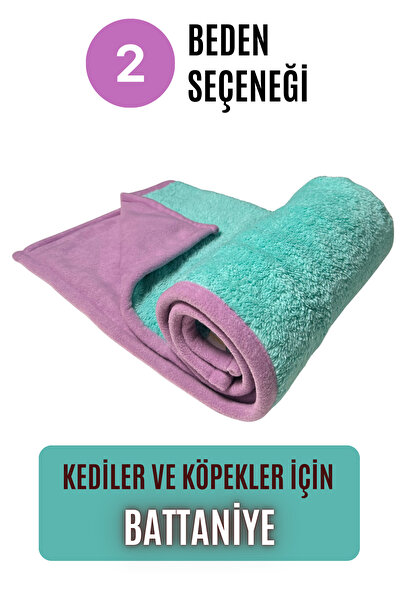 pawdaz Çift Katlı, Yıkanabilir Kedi ve Köpek Battaniyesi (Mint)