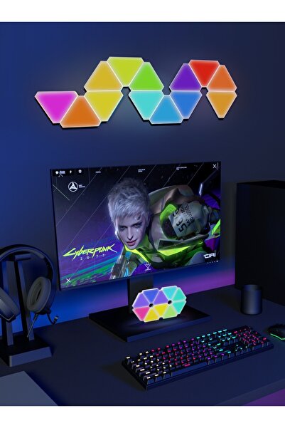 Generic Triangle LED Smart Wall Lights RGB Remote Tuya APP Control Night Light Bedroom Gaming Room 12 Pack