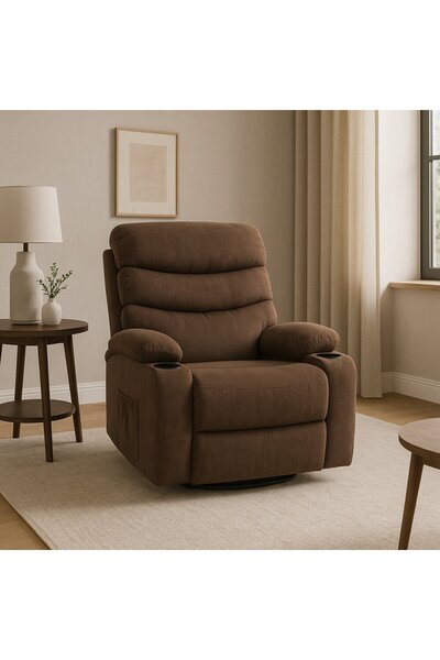 NZONE STORE Classic velvet fixed recliner chair with footrest