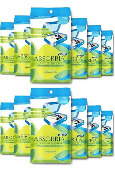 Generic مزيل رطوبة أبسوربيا | أكياس أبسوربيا - عبوة موسمية كبيرة جدًا من ١٢ كيسًا (٢٠٠ مل لكل كيس) | مزيل رطوبة للحمام