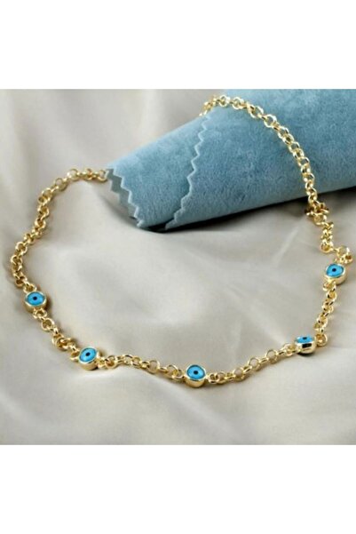 Ceka Altın Renk Nazar Boncuklu Figürlü Kolye