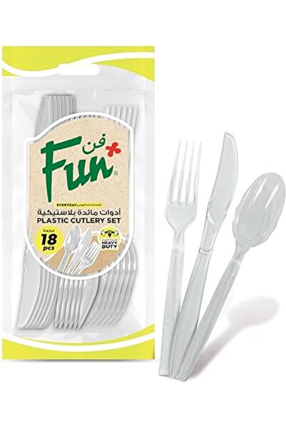 Generic Fun Heavy-Duty Transparent Cutlery Set Spoons Knives Forks set Disposable Cutlery Set Plastic Cutler