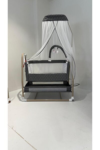 TURHAN BEBE 2025 Model Anne Yanı Asansörlü Tekerlekli Cibinlikli Geniş Sepetli Beşik Hamak Ana Dizi