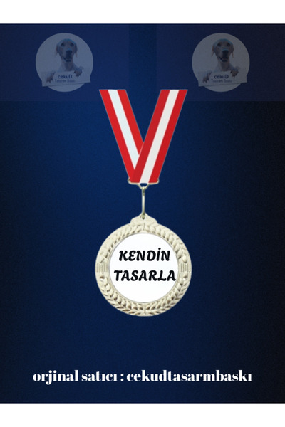cekuDtasarim Kişiye Özel Madalya | Kendin Tasarla – Fotoğraflı ve Yazılı Ödül Madalyası - GÜMÜŞ