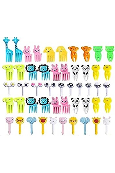 Generic Yangcan0507 50 Pcs Food Fruit Fork Picks for Kids Cute Animals Bento Box Decor ForksCake Little Fork