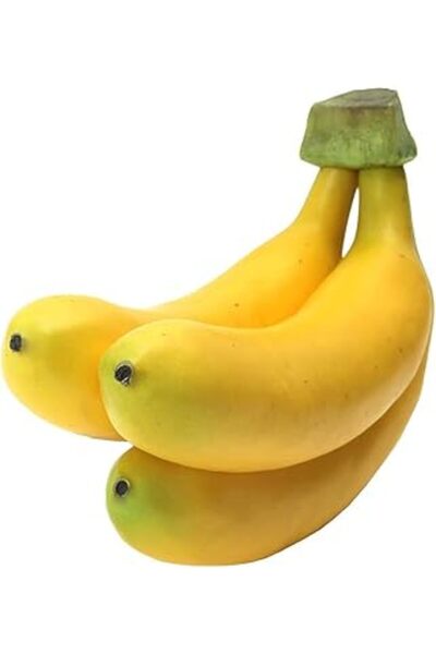 Generic YATAI Artificial Fruit, Set of 3 Realistic Faux Banana, Durable, Non-Toxic & Long-Lasting Decorative