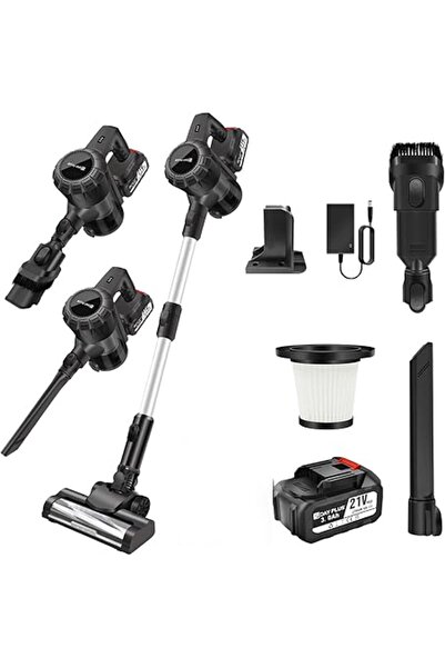 Generic مكنسة كهربائية لاسلكية، مكنسة كهربائية خفيفة الوزن 6 في 1، شفط قوي 22...