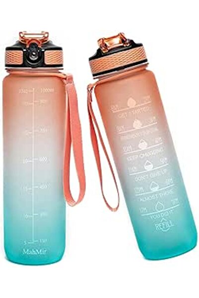 Generic Sulfar Water Bottle 1L with Time Marker Straw Strainer Tritan BPA Free for Fitness Gym Outdoor Sport
