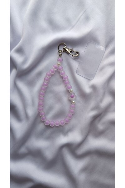 Rodopiva Pembe Boncuklu Papatya Detaylı Charm Anahtarlık & Çanta Aksesuarı