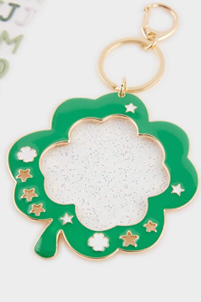 DeFacto Women's Clover Themed Letter Charm Keychain G1018Axns