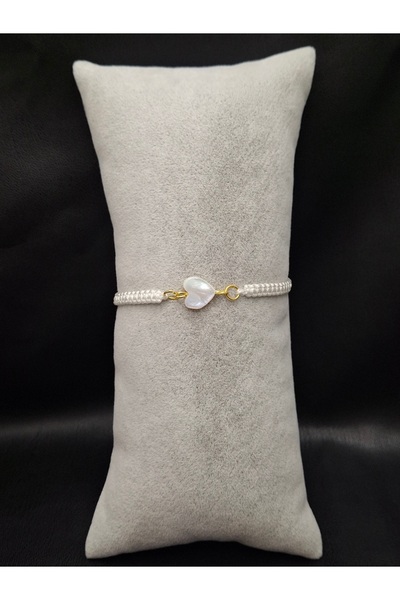 Han Ticarethane Heart Model Natural Stone Macrame Bracelet