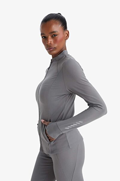 DeFacto DeFactoFit Slim Fit Dar Kesim Dik Yaka Hırka E9676AX25AU