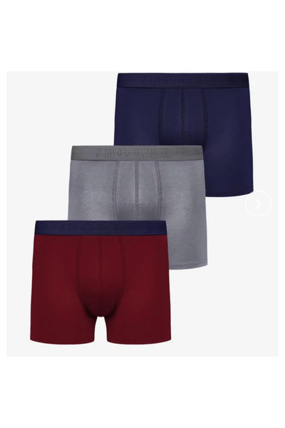 Bolero Doğal Kumaş Erkek Boxer Seti 3lü Paket