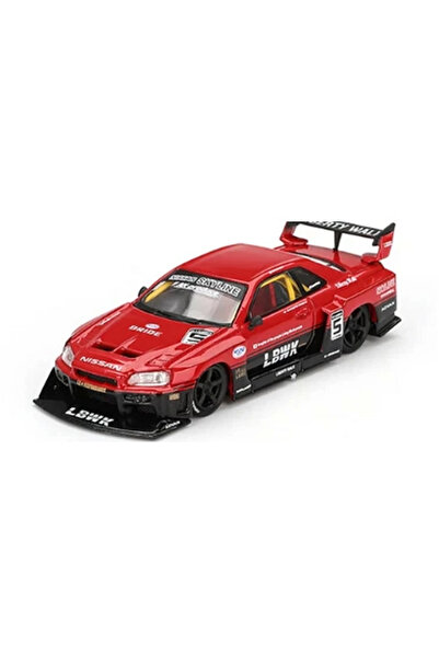 NW NessiWorld Mini gt 1/64 nissan lb-er34 super silhouette skyline red/black